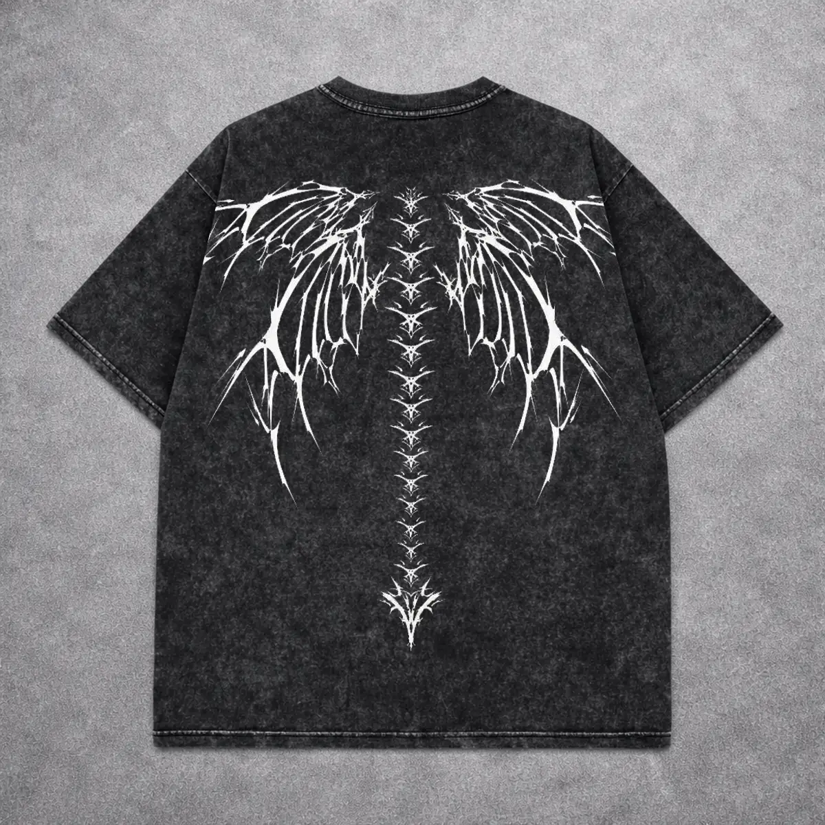 ABSTRACT WINGS Acid Wash Tee - View 2